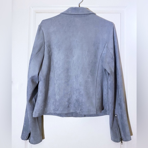 LUNA MOON faux-suede light blue size L jacket - Picture 3 of 8